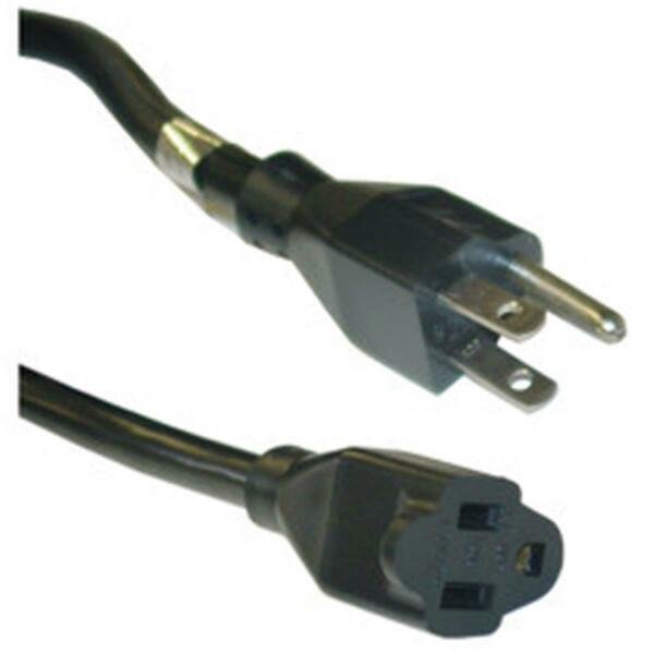 Power Extension Cord Black SJT 14 AWG 3 Conductor 15 Amp UL CSA rated 10 foot, Aish, Mfr#: AI50485